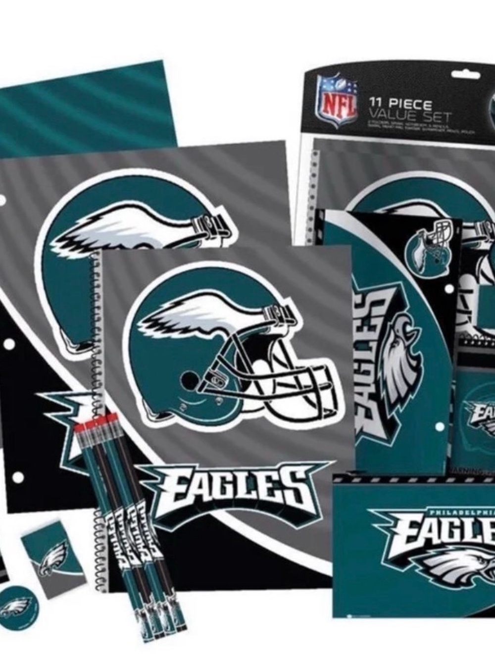 NFL Philadelphia Eagles Stationery Set - Teal, Black, White